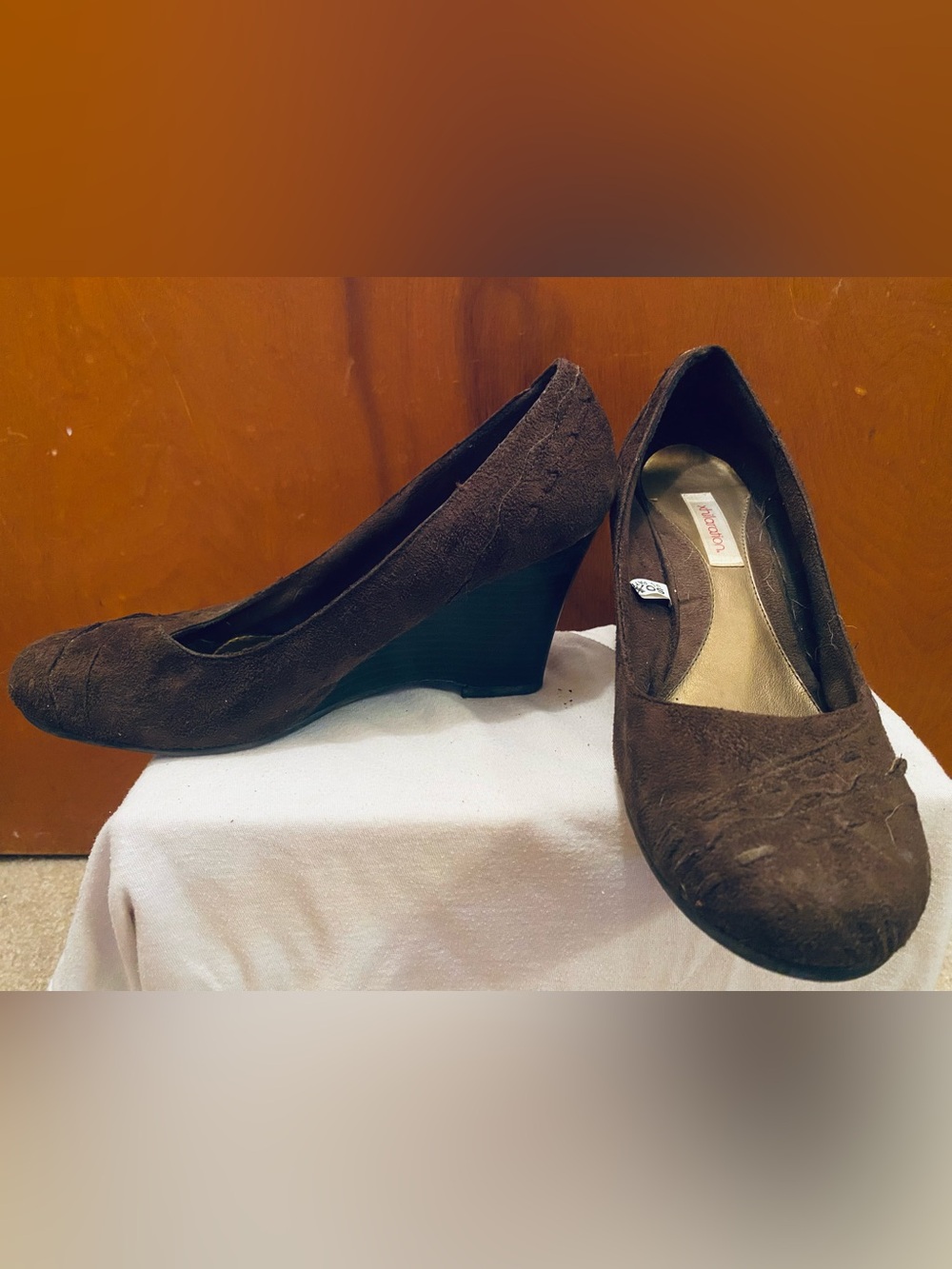 Xhilaration Brown Suede Wedge Heels
